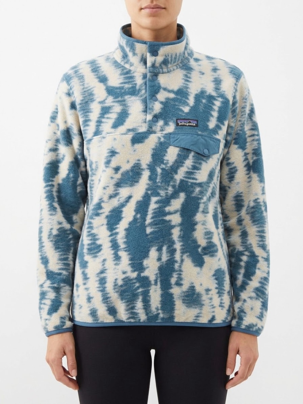 Patagonia Synchilla Snap-T Mighty Mycelium Wavy Blue Fleece S 25455